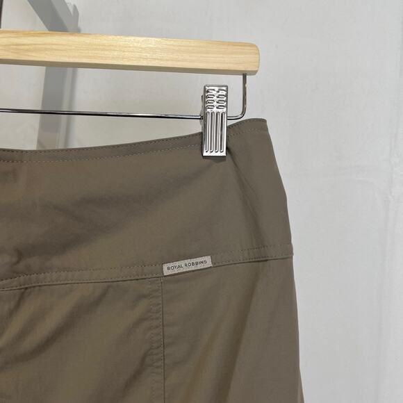 ROYAL ROBBINS Discovery Strider Skirt Fit Flare Stretch Nylon Brown Size 8 - Picture 7 of 8